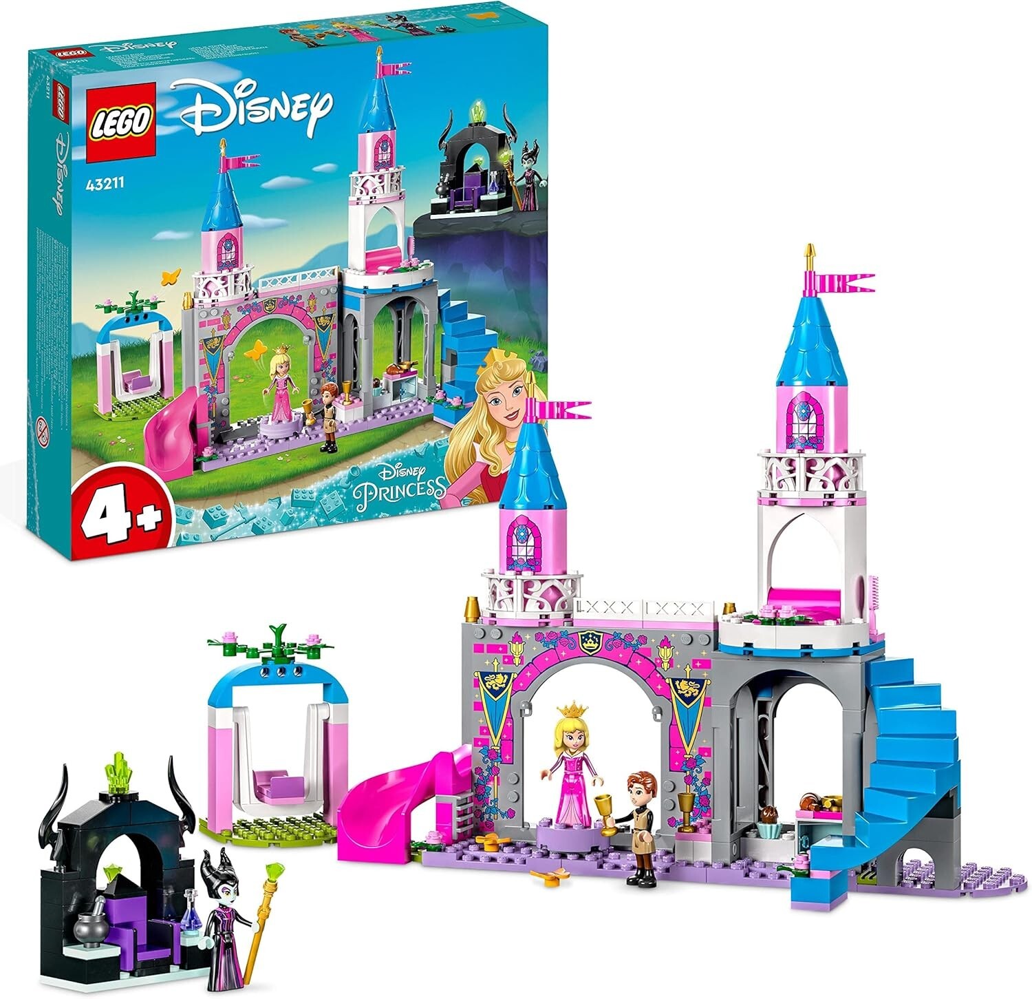 LEGO Disney 43211 Le château d'Aurore : jeu créatif pour l'autonomie des enfants dans la chambre