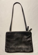Margot New York Black 100 Leather Zipper Women's Shoulder Handbag