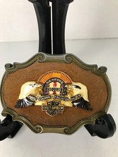 HARLEY DAVIDSON BELT BUCKLE "GENUINE BIKER AND DAMN PROUD OF IT" 1978 RAINTREE