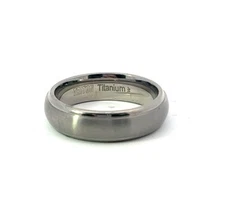 Triton Titanium Brushed Domed 6mm Band Ring 