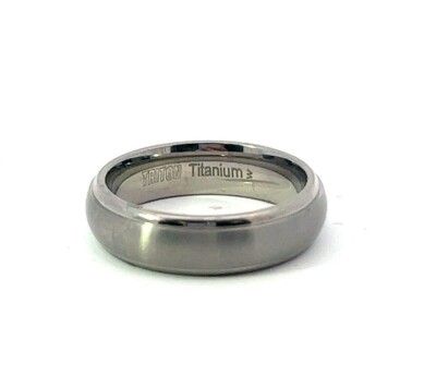 Triton Titanium Brushed Domed 6mm Band Ring