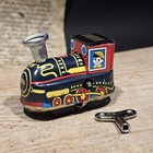 New Vintage Style Tin Litho Locomotive Toy Wind Up Train Engine — photo 3