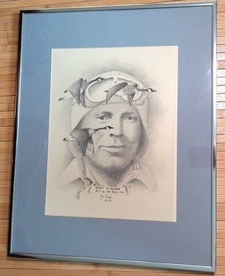 Merle Smith 1983 Spirit of Alaska Jon Rush Stipple Drawing Print No.4 69-500 VTG