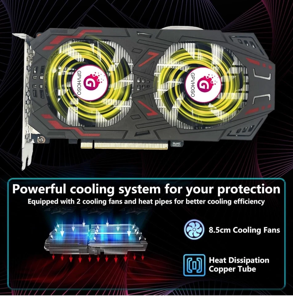GTX 1060 6GB 192bit GDDR5 Gaming Graphics Card 4K HDR VR Ready Dual Cooling Fans - Image 4 of 4