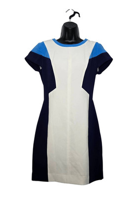 Club Monaco Women's Size 2 Blue Navy Cream Colorblock Dress