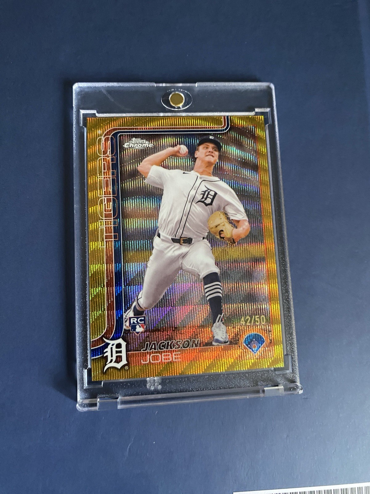 2025 Topps Chrome - Jackson Jobe #249 Gold Wave Refractor /50 Rookie (RC) Tigers