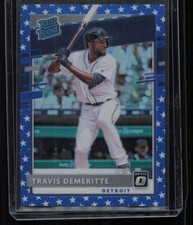 #65 2020 Donruss Optic Travis Demeritte BLUE STARS/75 RC Detroit Tigers