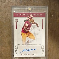 Panini 2016 National Treasures Rookie Sig Auto #178/99 Keith Marshall Commanders