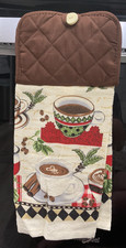 New Handmade Oven Hanging Pot Holder Dish Towel Brown Coffee