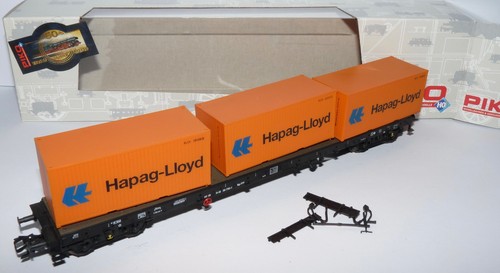 Piko H0 54164 AC ++ Flachwagen DB mit 3x Container Hapag-Lloyd in OVP ++ #S5_206 | Condition: Gebraucht