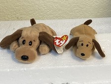 TY BEANIE BABY "BONES" THE DOG W/ TAG ERRORS & TEENIE "BONES" NO SWING TAG