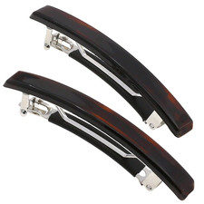 Paris AD1/2 French Hair Barrette Clip for Girls, Set of 2 Rubberized Metal Clasp