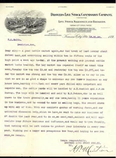 1896 Illustrated Letterhead - DROVERS LIVE STOCK CO. - Kansas City, MO. 