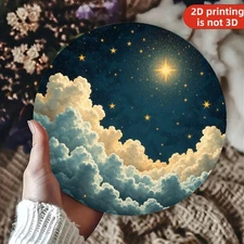 1pc Classic Starry Night Sky Canvas Wall Art Print, 0.89inch Thick Aluminum Fram
