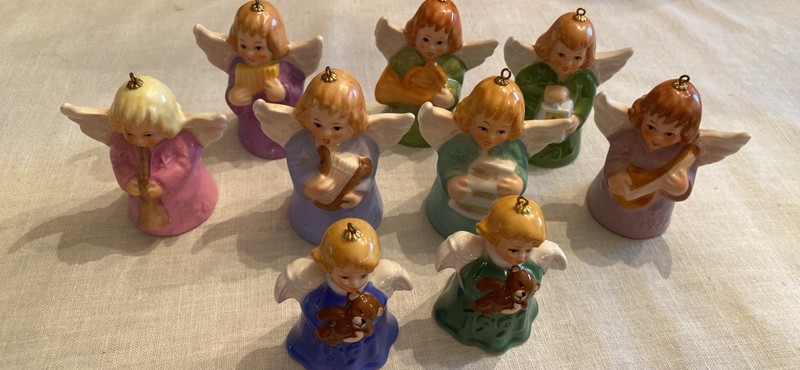 Lot of 9 goebel Angel Bell Ornaments