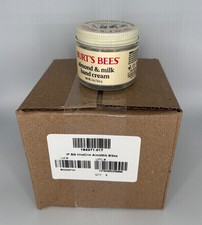 Lot of 8 Burt's Bees Almond Milk Hand Cream 2oz Jars - Full Case New