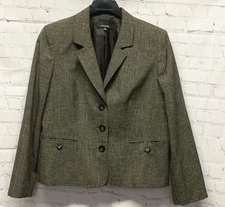 Jones Wear Size 16 Blazer Jacket Suit Separate Green/Taupe