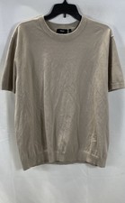 Theory Men's Cosmos Knit Shirt Tan Slim Fit Crewneck Size XL