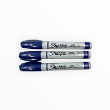 3 Markers Sharpie Permanent Oil-Based Blue Paint Marker Medium Bullet Tip 35551