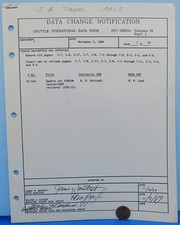 NASA Publication '89 vtg STS-32 Space Shuttle COLUMBIA /Data Change Notification
