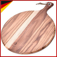 Pizzateller Akazienholz 30,5 Cm Runde Servierplatte 40,6 X 30,5 X 1,3 Cm