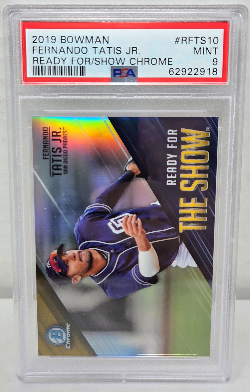 2019 Bowman Chrome Refractive FERNANDO TATIS JR RC ROOKIE CARD PSA 9 MINT