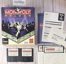 Vtg Monopoly Deluxe for Windows PC 5.25"/3.5" Floppy Drive w/Manual Virgin Games