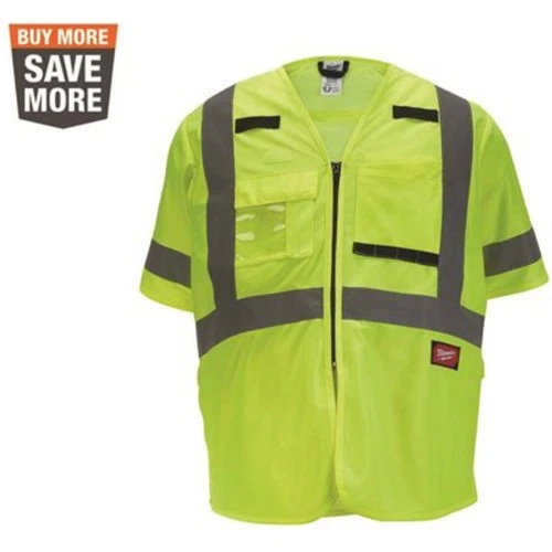 Milwaukee 48-73-5143 Class 3 High Visibility Yellow Safety Vest - 2XL/3XL - product listing photo
