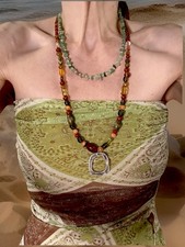 2 Multicolor Stone Beaded  Bohemian  Necklace...