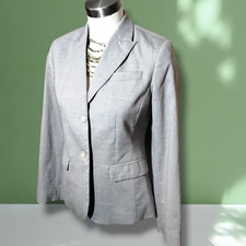 Pendleton Blazer Womens sz 4 Wool Blend Fully Lined Gray Jacket w/Peak Lapel USA