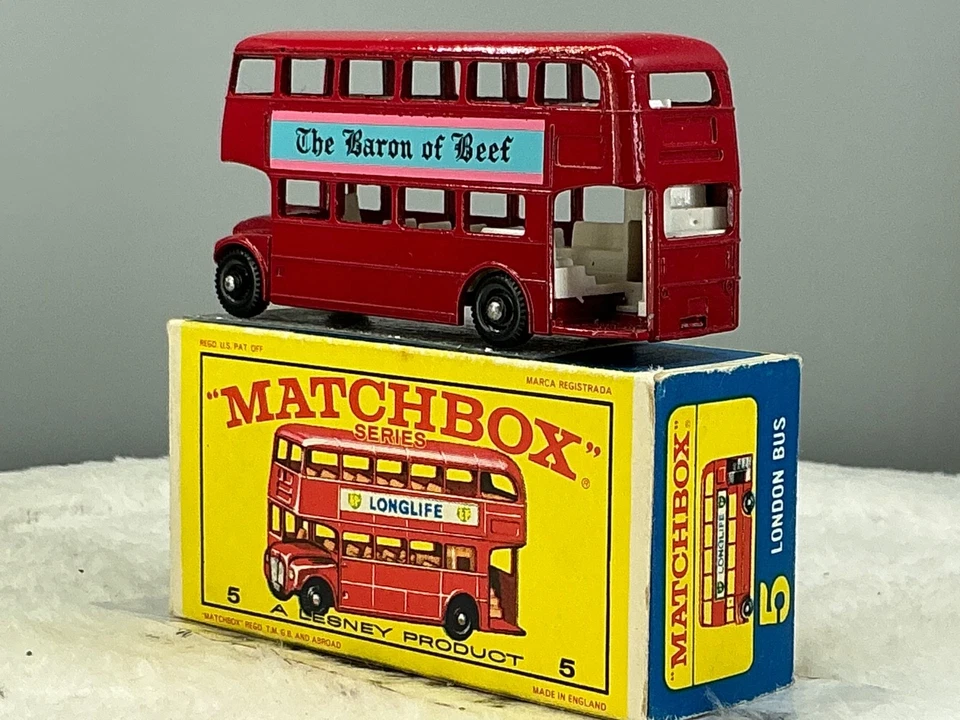 Autobús de Londres #5D Matchbox 1965 vintage, escasa publicidad “como nuevo en caja todo original Foto 2 de 4