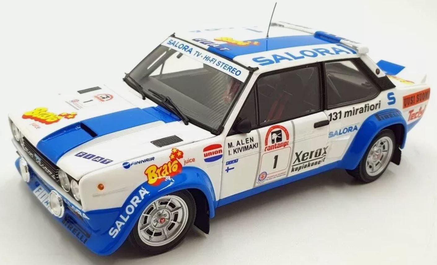 KYOSHO FIAT 131 Abarth #1 Rallye 1000 Lakes 1980 Alen Kivimaki 1/18