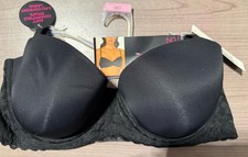 No Boundaries T Shirt Bra 36D Converts To RacerBack Black New