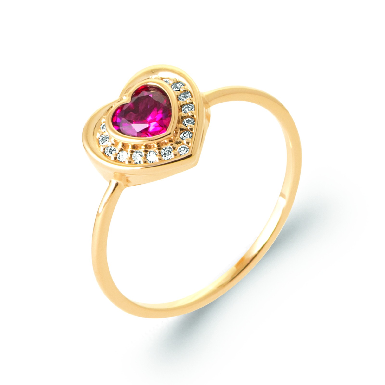 Bague coeur rouge plaqué or pour illuminer vos tenues de soirée
