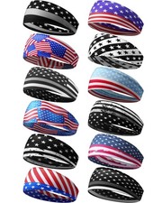 Lyrow 12 Pcs Headbands for Men Running Headband Mens Sweat Bands Headbands fo...