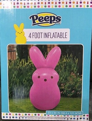 Easter Spring Peeps 4ft Inflatable Pink Bunny Brand New In Box