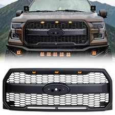 Front Raptor Style Grille Bumper Grill Wemblem Hole For 2015-17 Ford F150 F-150