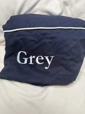 Pottery Barn Kids Oversized Anywhere Chair Cover Blue white Piping “Grey”