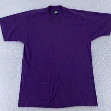 Vintage Screen Stars Best Shirt Medium Purple Blank USA Poly Cotton Tee 90s