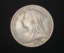 1898 Britain Queen Victoria Sterling Silver Half Crown 92.5% Silver ASW .4205oz