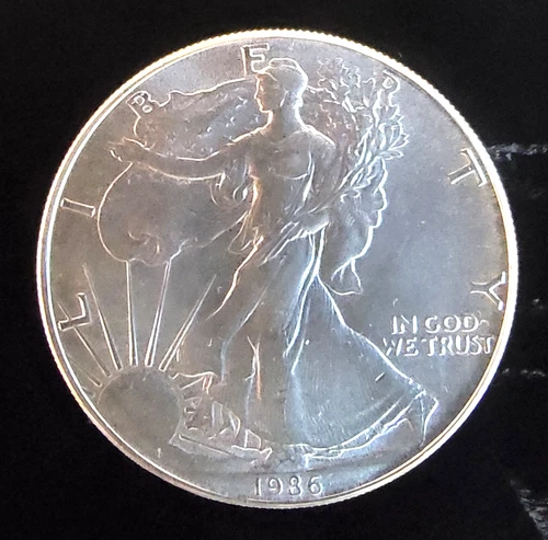 1986 American Eagle Toned Walking Liberty Bullion Vtg-0.999 Silver 1 Oz Coin 1g