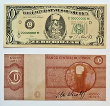 CILDO MEIRELES RARE 2 Zero Dollar 1984 Zero Cruzeiro 1978 SIGNED Lithographs
