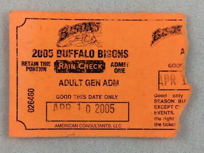 MiLB 2005 04/10 Buffalo Bisons Baseball Ticket Stub