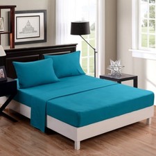 Image of Hotel Quality100% Egyptian Cotton 200TC Fitted Sheet Single 4ft Small Doubl King