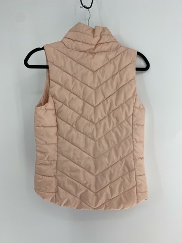 Girl's SO Full Zip Puffer Vest in Light Soft Muted Pink Size Small Warm Cozy Fit - Picture 2 of 4