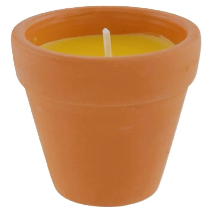 6xMini Citronella Garden Candle Earthenware 5.5x5x5.5cm 6h Burn-time - Image 2 of 3