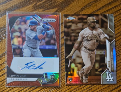 Edwin Rios RC Auto -2020 Panini Prizm Red Prizm #/75 Autograph RA-ER ...