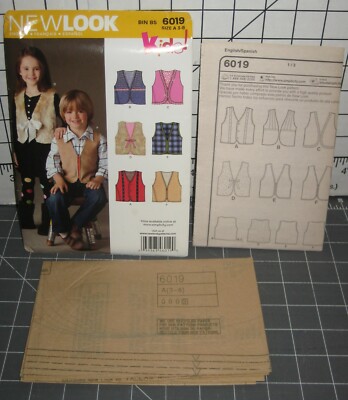 New Look 6019 Boys Girls Vest Size (age) 3 4 5 6 7 8 