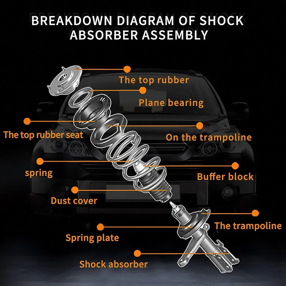 FRONT Strut Assy + REAR shock Absorber for 2015-20 Escalade Suburban Tahoe Yukon - Image 2 of 4