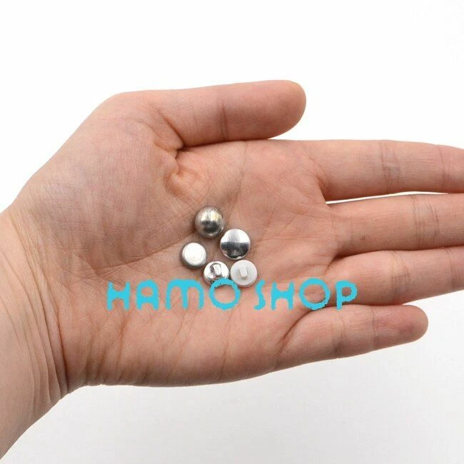 200sets Round Fabric Covered Buttons #16 Aluminum Flat Back Button Sewing Crafts - Image 2 of 4